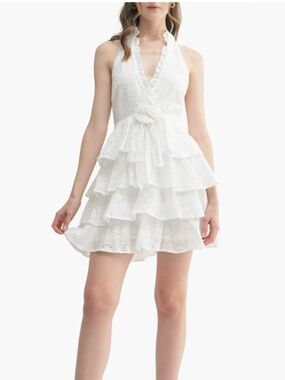 Rosette halter ruffle dress